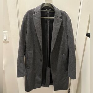 Zara Charcoal Gray Wool Pea Coat